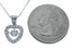 Cubic Zirconia Heart Pendant Silver Italian Necklace JX128565